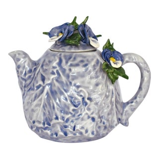 Vintage Cabbageware & Violets Teapot For Sale