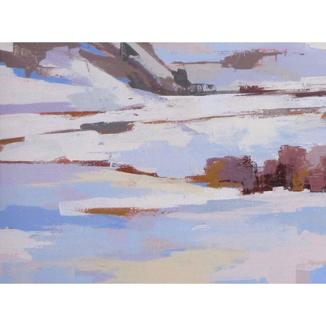 Glissando presents a serene winter landscape, where softly undulating mountains are cloaked in snow and subtle hues of...