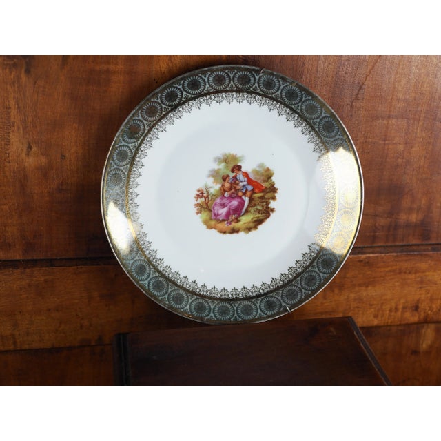 Mid-20th French Lucien Engel Fragonnard Plate With Gallant Scene For Sale - Image 11 of 11