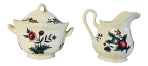 Vintage Wedgwood Williamsburg Lidded Sugar Bowl & Creamer Set- 2 Pieces