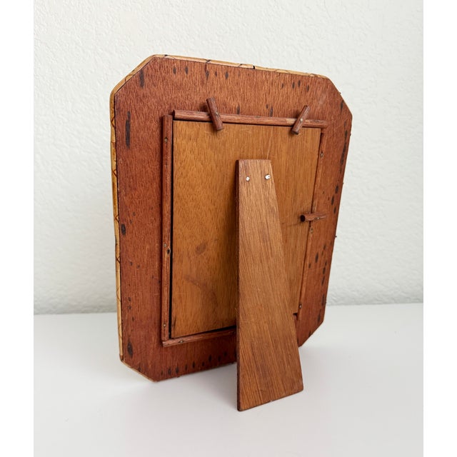 1970s Tortoise Burnt Bamboo Picture Frame For Sale In Sacramento - Image 6 of 6