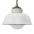Glass Vintage Industrial White Enamel, Cast Iron & Porcelain Pendant Light, 1950s For Sale - Image 7 of 7