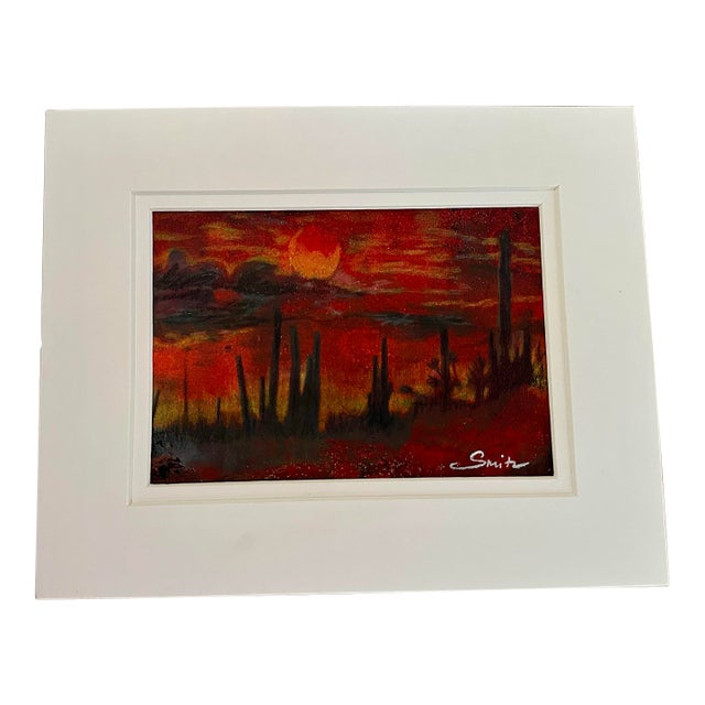 “Desert Afterglow” Original Mixed Media Painting by Nancy Smith For Sale