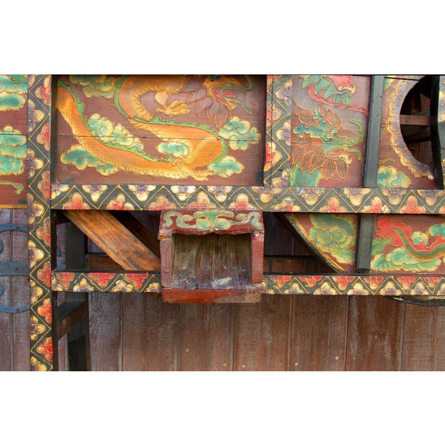 Antique Tibetan Painted Rice Grinder For Sale In Los Angeles - Image 6 of 12