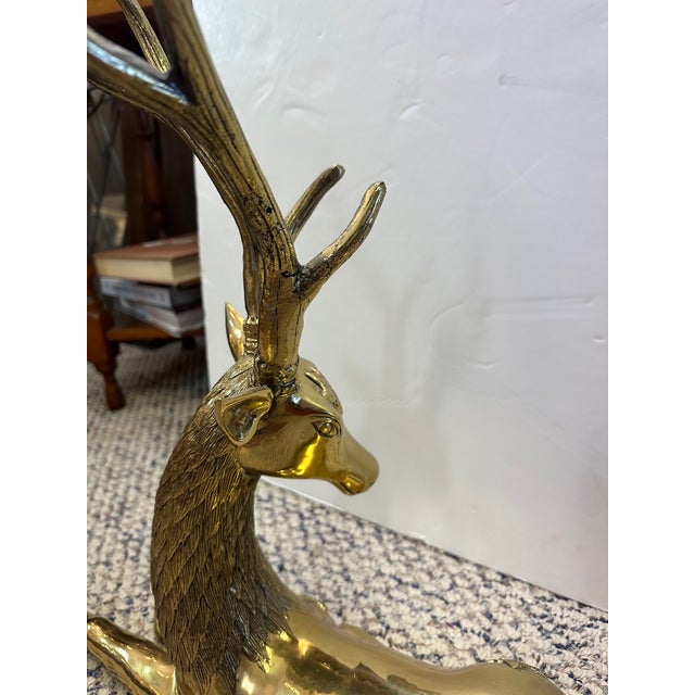 Brass Deer Sculptures -a Pair For Sale In Philadelphia - Image 6 of 10