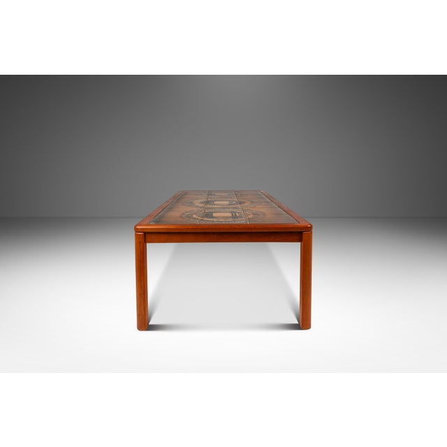 Set of Two Danish Modern Coffee Table W/ Matching Side Table in Teak W/ Ceramic Tile Mosaic Inlay by Johannes Andersen, Denmark, C. 1970's For Sale - Image 11 of 18
