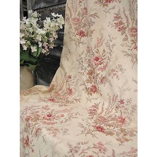 Antique 1910s French Linen Floral Botanical Curtain Fabric Chairish