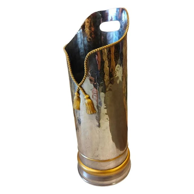 Umbrella Stand in Silvered and Gilt Brass, 1880s For Sale - Image 4 of 8