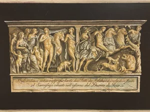 Unknown - Bas-Relief of the Roman Sarcophagus in the Cathedral of Pisa - Original Etching - 1880s