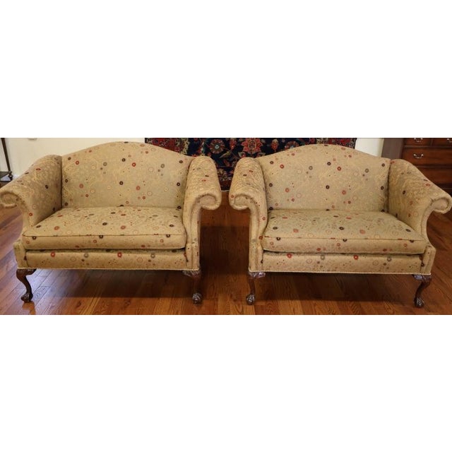 Pair of Sherrill Furniture Chippendale Humpback Settee Loveseat Sofas Dimensions : 60" Wide X 33" Deep X 38" Tall This set...
