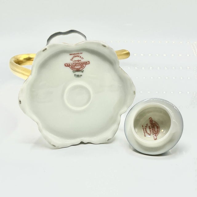 French Art Nouveau Blue and Gold Porcelain Demitasse Coffee Service from Haviland Limoges, France, 1900s, Set of 13 For Sale - Image 15 of 18