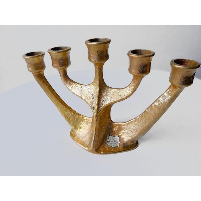 Vintage Brutalist Bronze Candleholder by Gilde Handwerk Horst Dalbeck, 1960s For Sale - Image 6 of 9