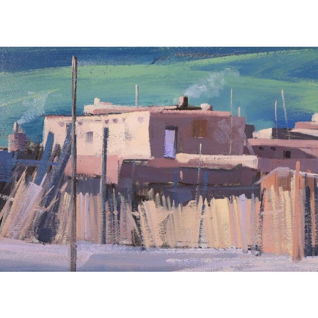 Vintage Howard Carr Indian Village Landscape Abstract Expressionism Oil Painting For Sale In New York - Image 6 of 9