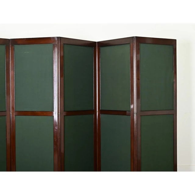 Wood English 19th Century Mahogany and Fabric Folding Screen Room Partition For Sale - Image 7 of 12