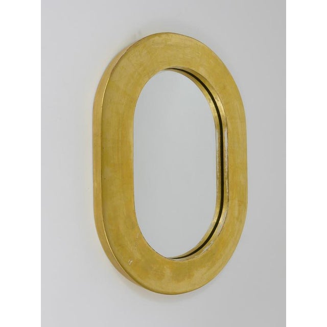 Mid-Century Minimalist Gold-Plated Wall Mirror by Carl Aubock, Vienna, Austria, 1960 For Sale - Image 6 of 15