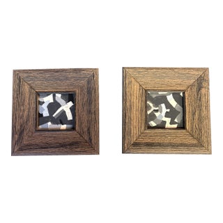 Two 1950’s Original Miniature Abstract Expressionist Paintings- Set of Two For Sale