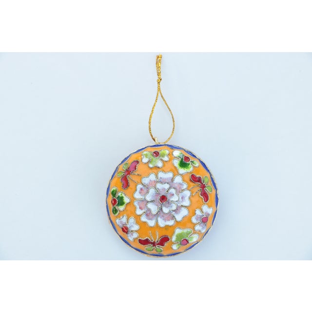 Champlevé Cloisonné Flower Christmas Ornaments, Set of 3 Chairish