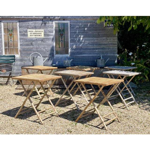 Foldable Bistro Table in Bamboo, 1990s For Sale - Image 8 of 9