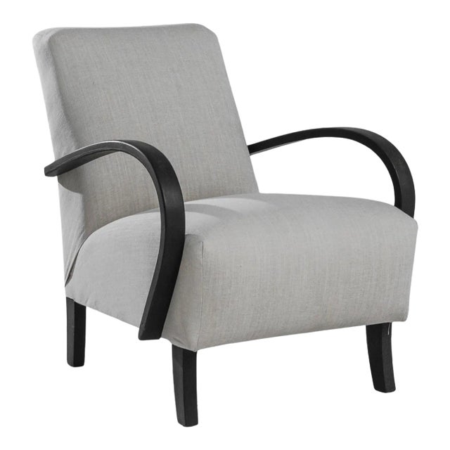 1950s Czech Wooden Armchair by J. Halabala For Sale