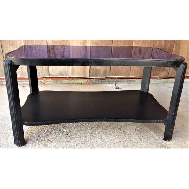 Art Deco Blue Glass Coffee Table Chairish