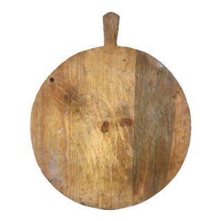 Antique European Round Carved Breadboard - Large I For Sale