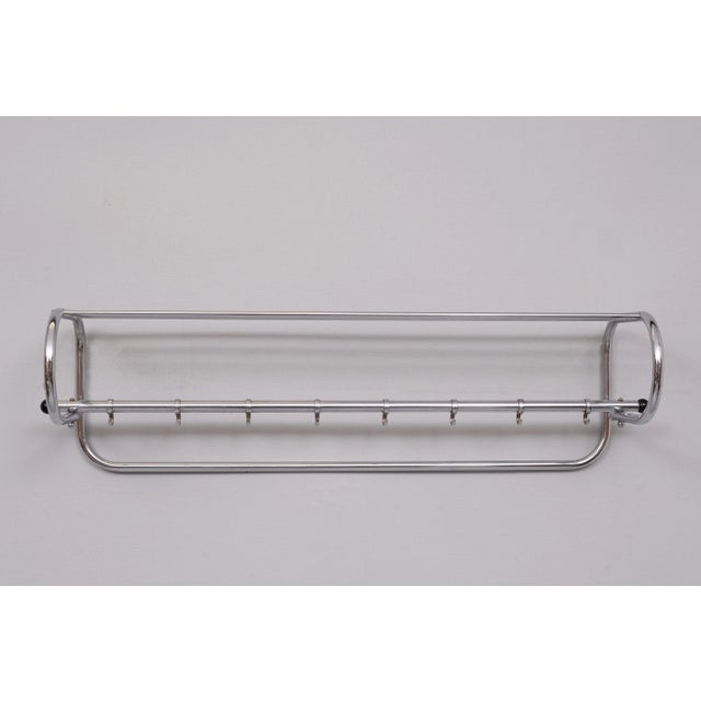 Art Deco Chrome Wall Coat Rack, Holland, 1930s For Sale - Image 3 of 8