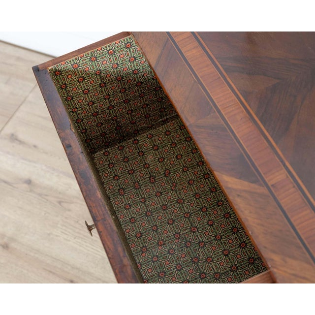 Wood 19th-Century Italian Louis XVI–Style Walnut and Marquetry Bedside Cabinet For Sale - Image 7 of 11