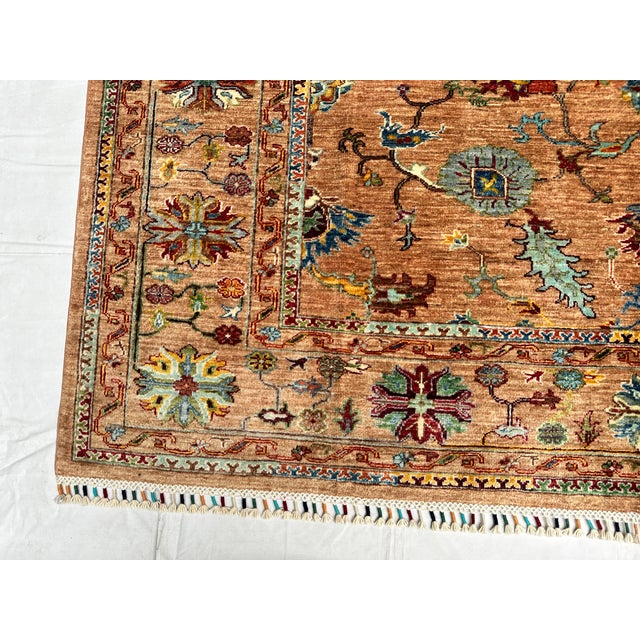 Camel Camel Sultanabad Hand-Knotted Wool Rug - 9'3" X 6'9" For Sale - Image 8 of 17