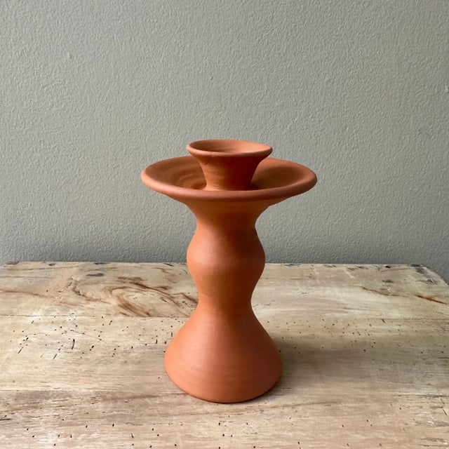 Sancha Natural Handmade Terracotta Candle Holder For Sale - Image 9 of 9