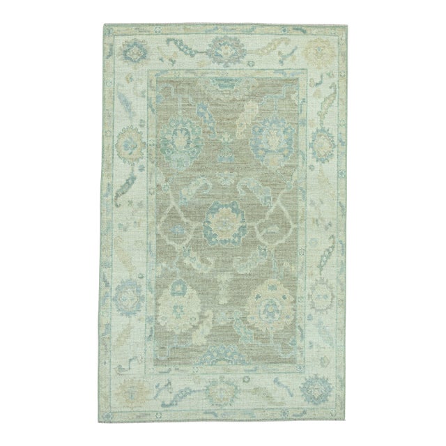 Turkish Oushak Rug 3'11" x 6'3" #19259 For Sale
