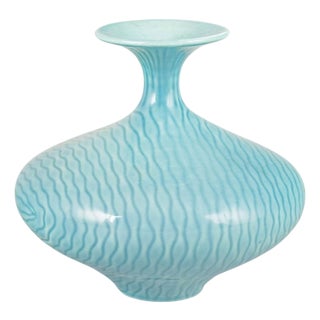 Ceramic Vase with Turquoise Blue Glaze by Gunnar Nylund for Rörstrand For Sale
