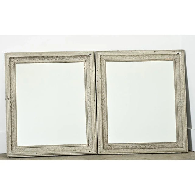 Wood French 19th Century Mirrors in Painted Frames - A Pair For Sale - Image 7 of 8