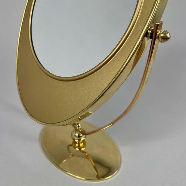 Art Deco Double-Sided Brass Table Mirror, 1940s For Sale - Image 10 of 16