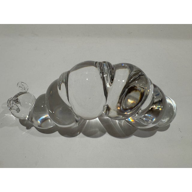 1980s 1980s Clear Crystal Glass Caterpillar Figurine Art Glass Animal Paperweight For Sale - Image 5 of 7