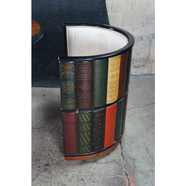 Late 20th Century Design Toscano Nettlestone Library Ensemble Faux Book Nesting Game Table Chairs For Sale - Image 10 of 16