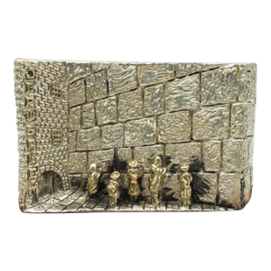 Ben Zion 925 Sterling Silver Sculpture Wailing Wall on Marble Base