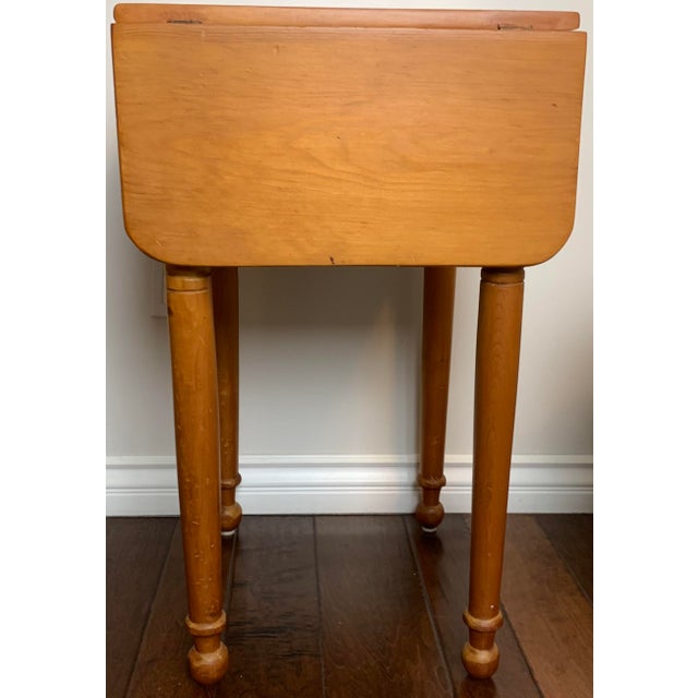Brown Late 19th Century Small Dropleaf Pine Side Table For Sale - Image 8 of 11