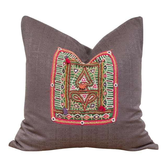 Suma Antique Tapestry Linen Pillow For Sale
