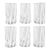 White Stripe Scallop Rim Italian Murano Glass Tumblers - Set of 6 For Sale