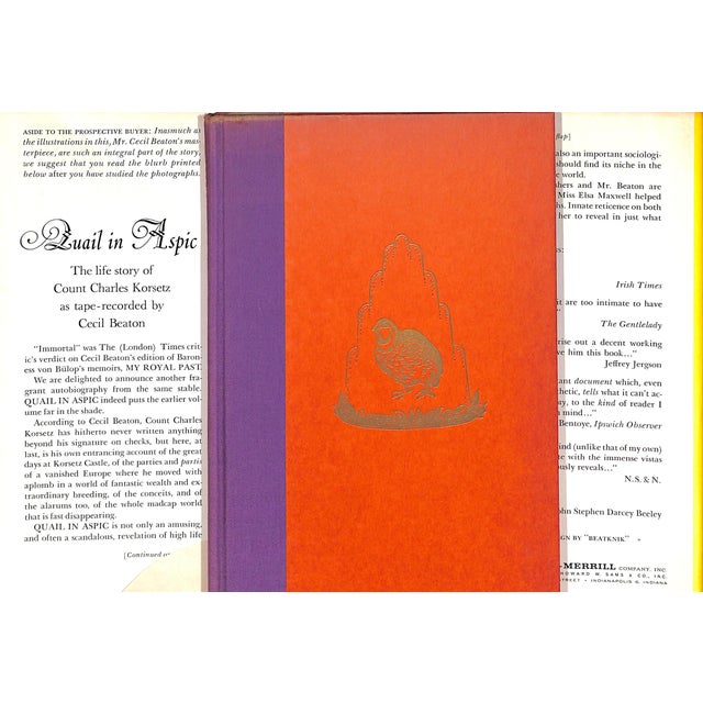 BEATON, Cecil Inscribed: With Blessings on FFEP [172] pp. The Bobbs-Merrill Company, Inc. 1963 First Printing 8 3/8" x 5 3/4"