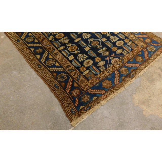 Vintage Blue Persian Gallery Rug4'3"x 10'4" For Sale In Los Angeles - Image 6 of 13
