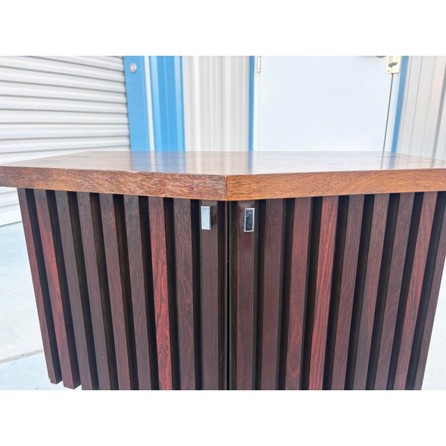 Brown 1960s Mid-Century Lane Tower Suite Rosewood & Walnut Pair of Nightstands For Sale - Image 8 of 11