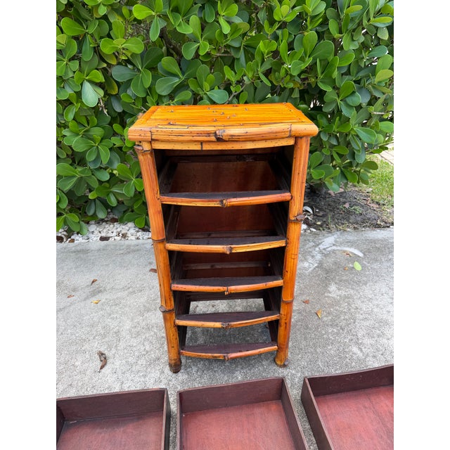 Vintage Split Bamboo Five-Drawer Chest For Sale - Image 9 of 12