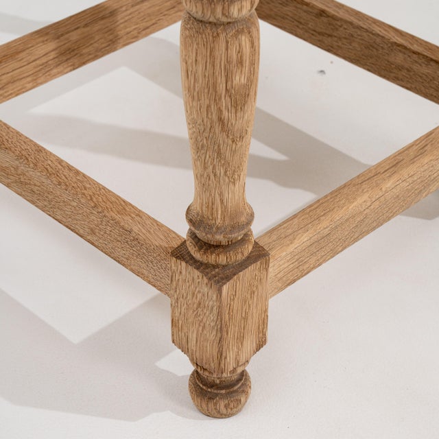 20th Century French Oak Side Table with Square Top For Sale - Image 10 of 10