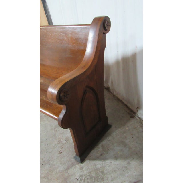 Traditional 1980s Amazing Oak Church Pew Bench All Carved For Sale - Image 3 of 12