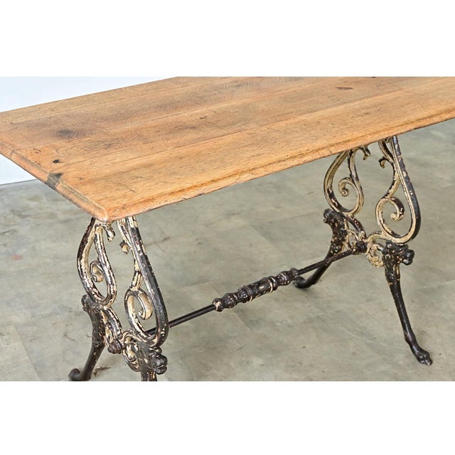 Brown French 19th Century Tavern Table with Oak Top For Sale - Image 8 of 11