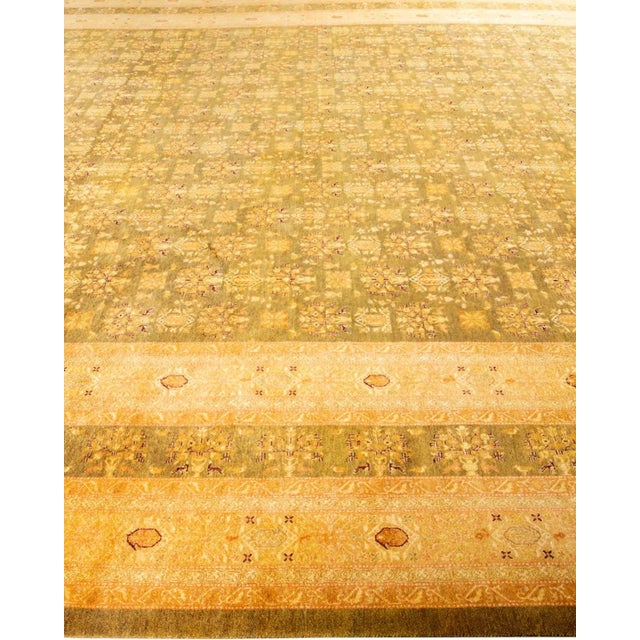 Solo Rugs Mogul, One-of-a-Kind Hand-Knotted Area Rug - Green, 12' 2" x 15' 4" For Sale - Image 4 of 8