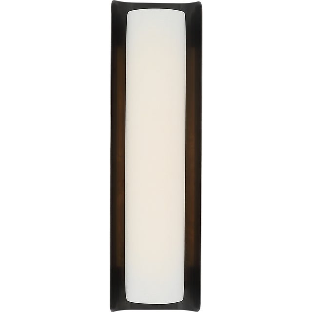 2020s Windsor Smith for Visual Comfort Signature Penumbra 21" Sconce in Bronze and Linen For Sale - Image 5 of 12