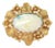 Vintage 14k Gold and Opal Cabochon Floral Brooch For Sale