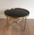 1940s Round brass coffee table with black lacquered glass top Attributed to Maison Jansen For Sale - Image 9 of 9